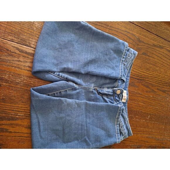Sz8 Seven7 Denim Blue Jean Stretch Capri Casual Pant Skimmers Pockets Belt Loops - Picture 4 of 8